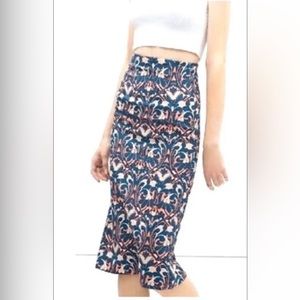 Zara midi paisley floral pencil skirt xs
